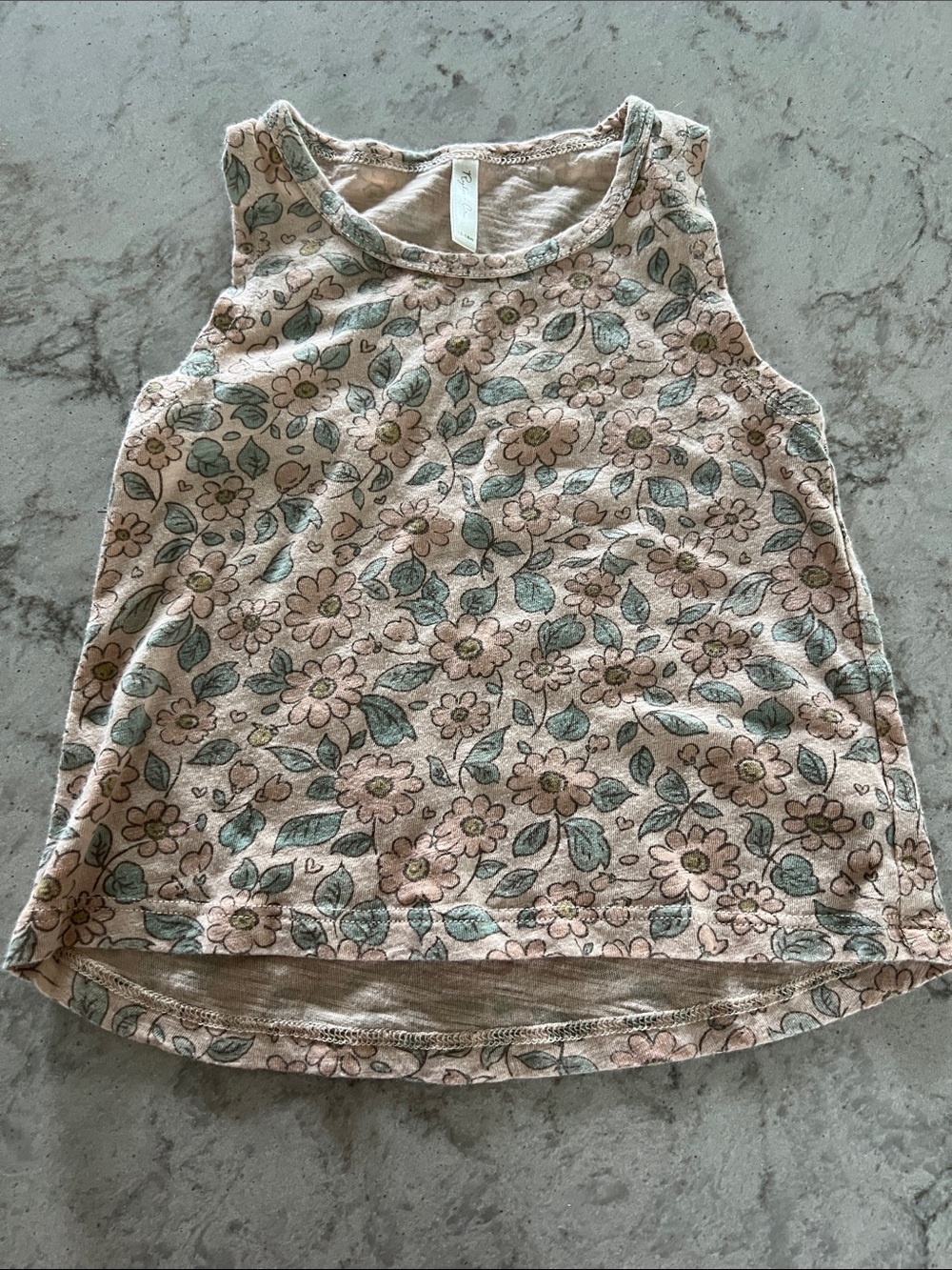 Rylee and Cru Floral Sleeveless Tank Top - Pink/Green